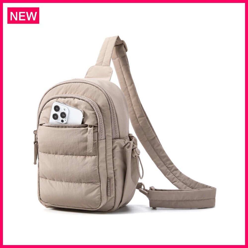 Small Puffer Crossbody Bag with RFID Blocking for Travel Hiking